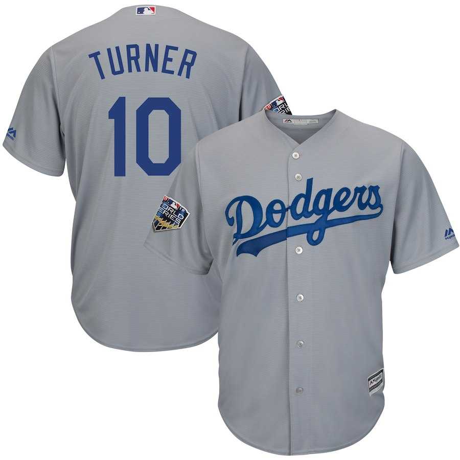 Dodgers 10 Justin Turner Gray 2018 World Series Cool Base Player Jersey Dzhi,We sell and wholesale Dodgers 10 Justin Turner Gray 2018 World Series Cool Base Player Jersey Dzhi on line form chian!